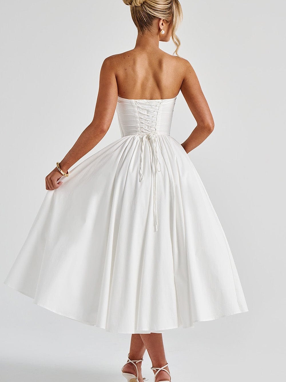 BABYBOO PRIM MIDI DRESS - IVORY - Picture 9 of 13